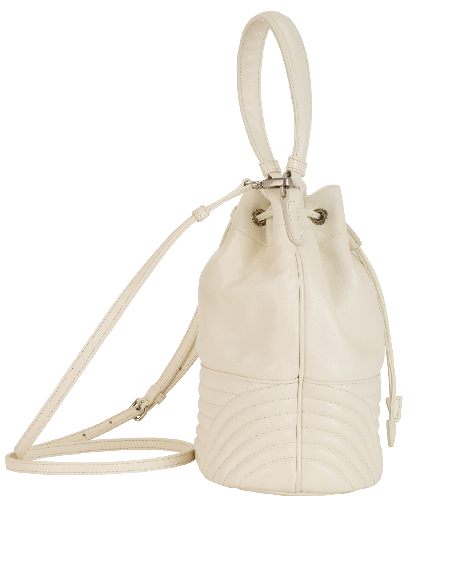 Diagramme Bucket Bag, &pound;495, Handbags, White, Leather, Side view